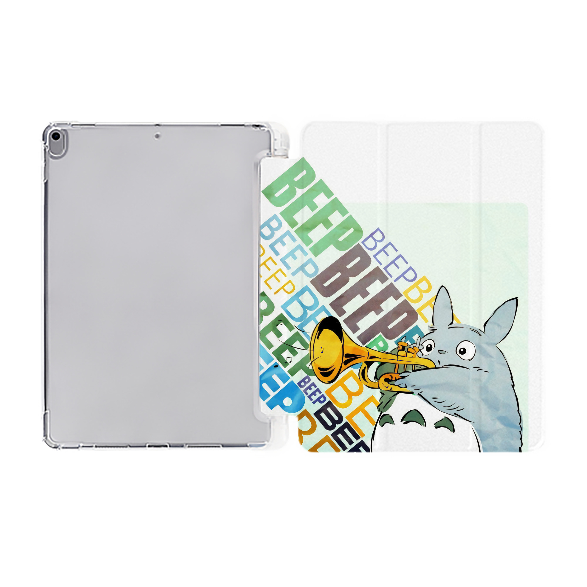 （画像用） となりのトトロ 草壁メイ 草壁サツキ My Neighbor Totoro Satsuki Kusakabe Mei Kusakabe IPad ケース ペン収納付き 三つ折りスタンド PUレザー×シリコン 対応機種9.5/10.5/10.9インチ